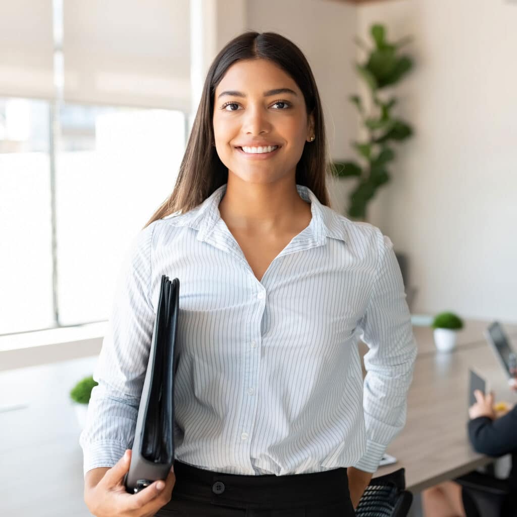 Business professional in office boardroom